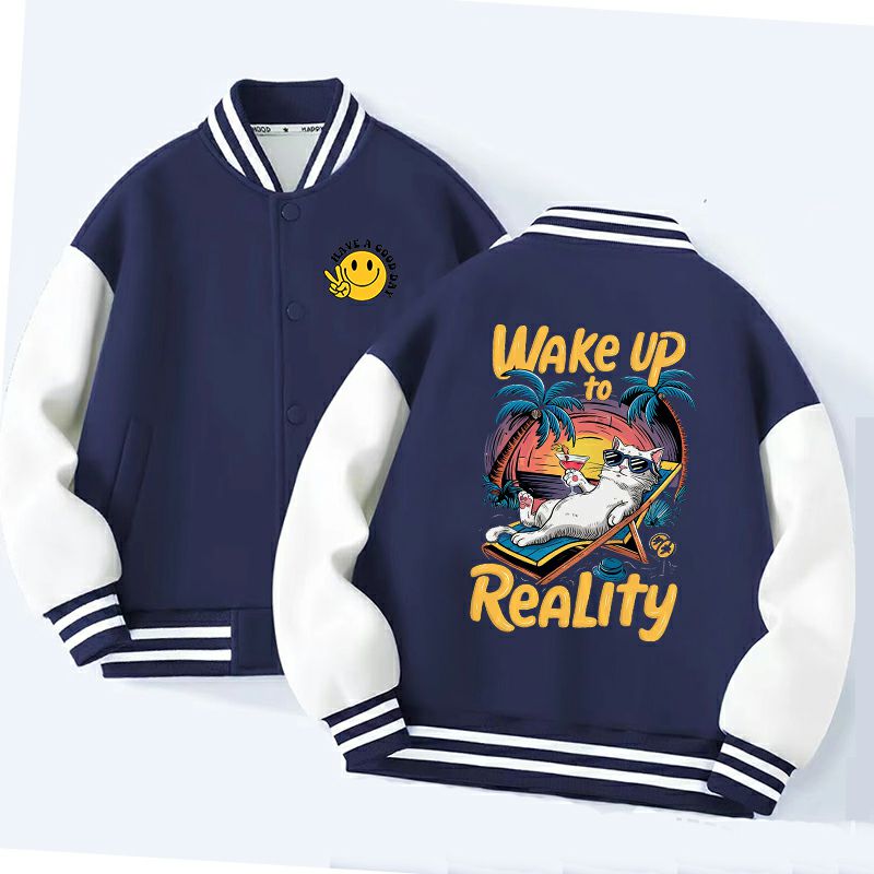 Kids Varsity Jacket Girls Boys Baseball Jacket Bomber Coat School Jackets with Pocket