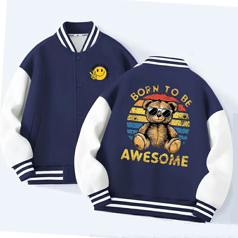 NEW Kids Varsity Jacket Girls Boys Baseball Jacket Bomber Coat School Jackets with Pocket