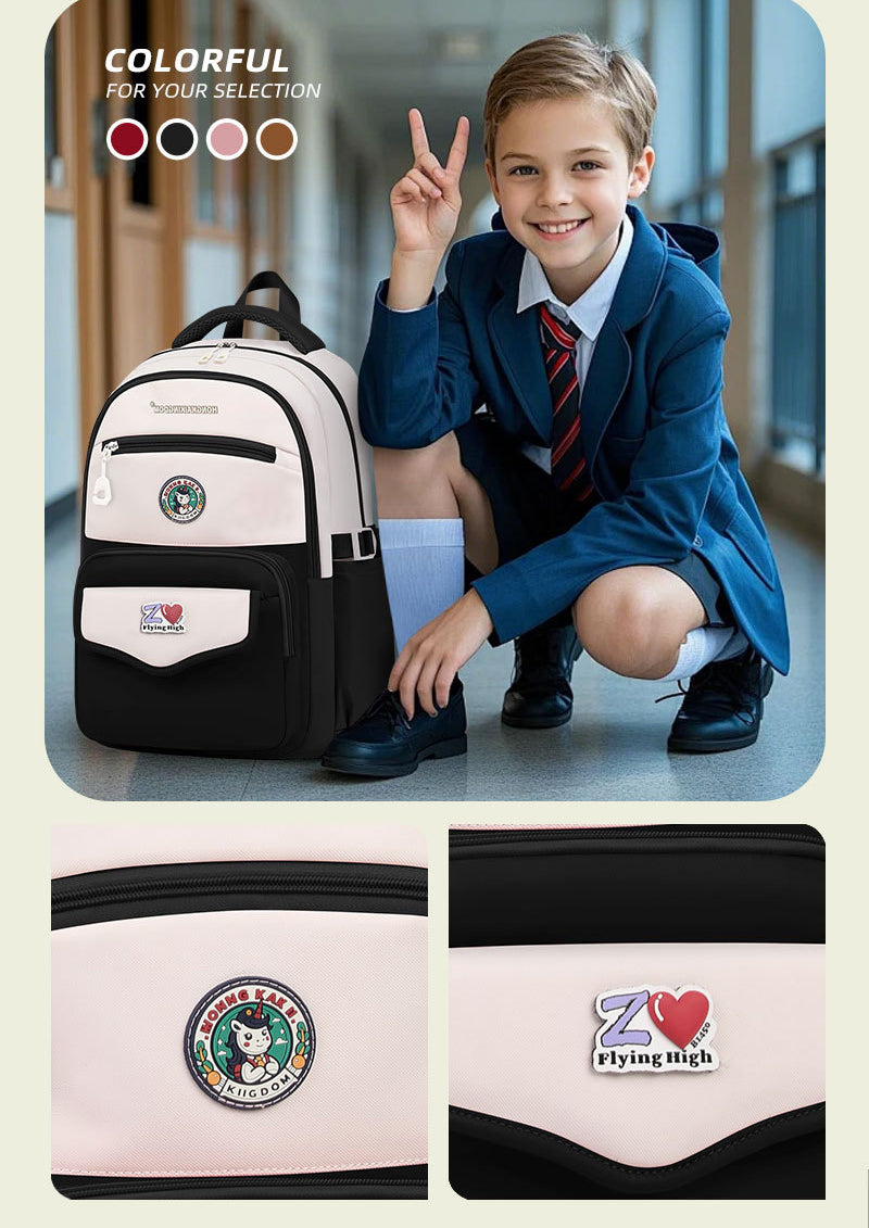 Premium Student School Backpack - Waterproof Lightweight Book Bag 17.7"×7.1"×12.2"