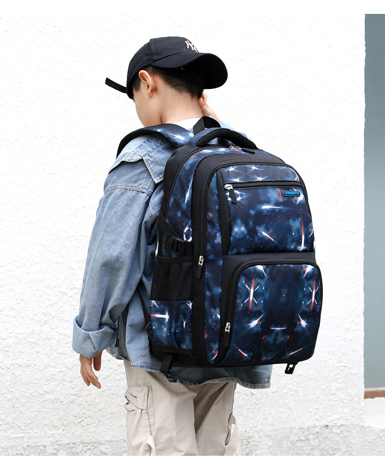 Galaxy Space Rolling Backpack Set - 3-Piece Wheeled School Backpack with Lunch Bag & Pencil Case