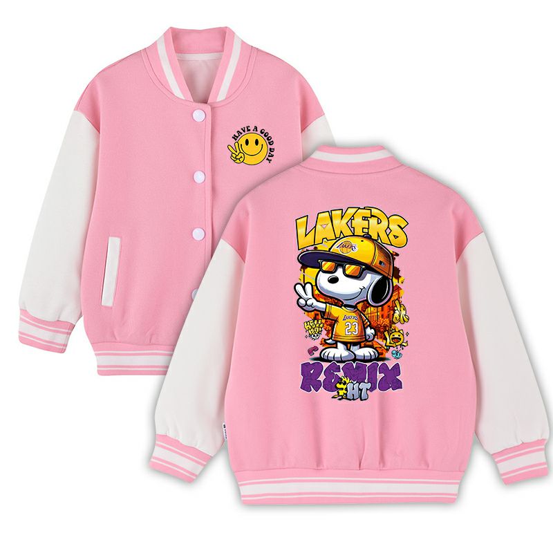 Children's Classic Baseball Jacket - Cotton Blend Varsity Bomber with White Sleeves