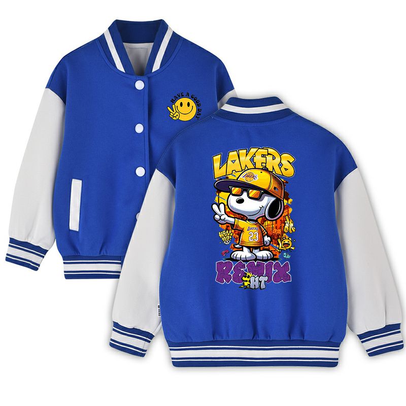 Children's Classic Baseball Jacket - Cotton Blend Varsity Bomber with White Sleeves
