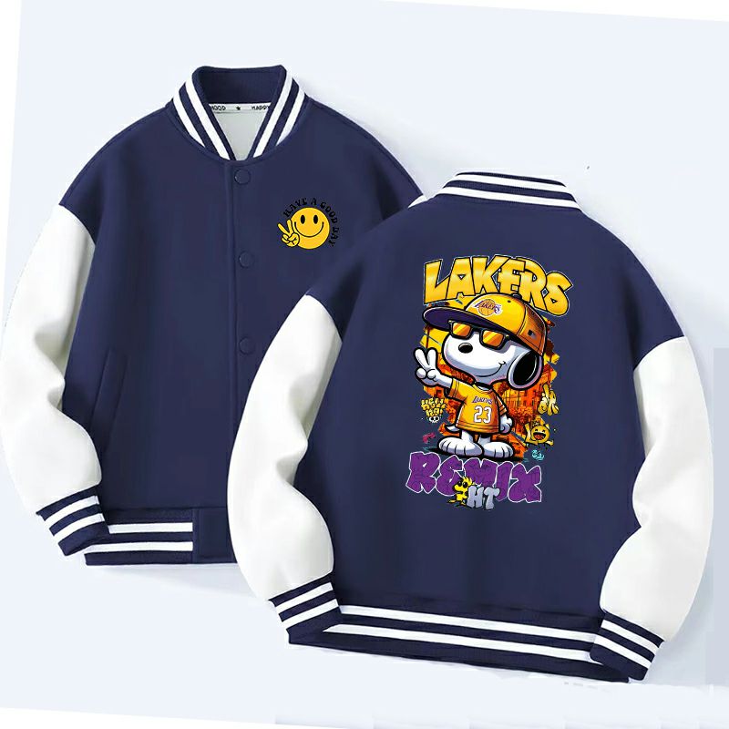 Children's Classic Baseball Jacket - Cotton Blend Varsity Bomber with White Sleeves