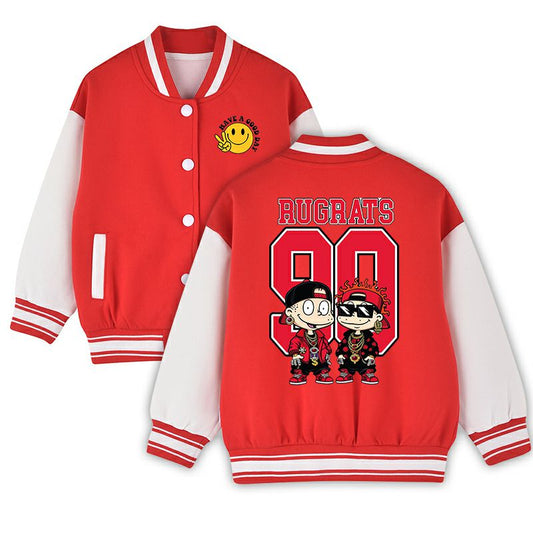 Kids baseball jacket cartoon printed jacket
