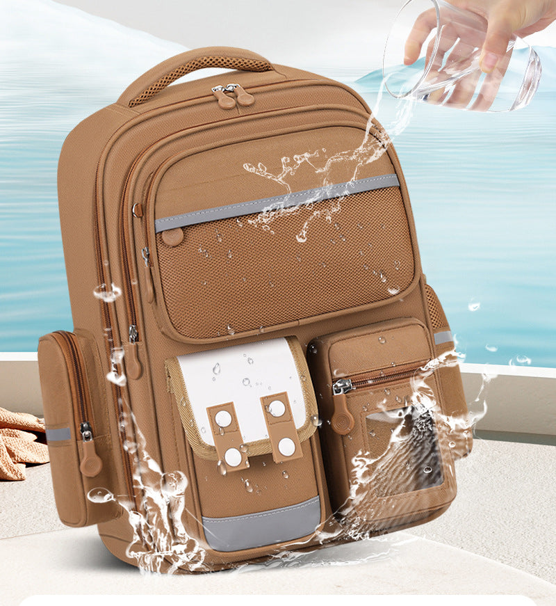Large Capacity Student Backpack - Waterproof with Dual Smooth Zippers