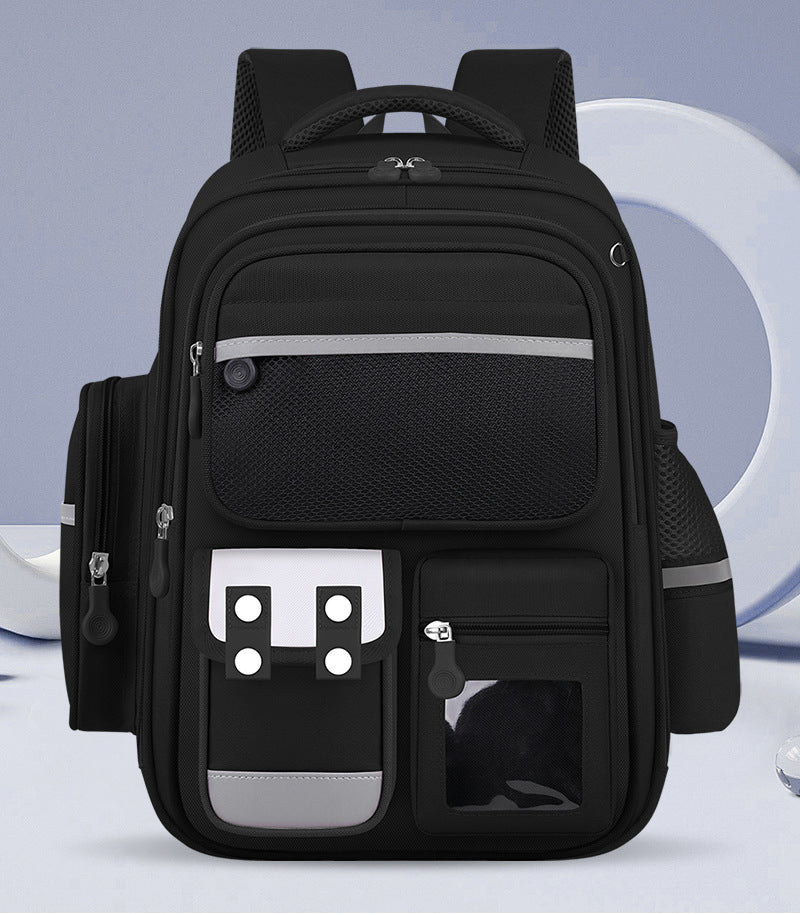 Large Capacity Student Backpack - Waterproof with Dual Smooth Zippers