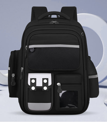 Large Capacity Student Backpack - Waterproof with Dual Smooth Zippers