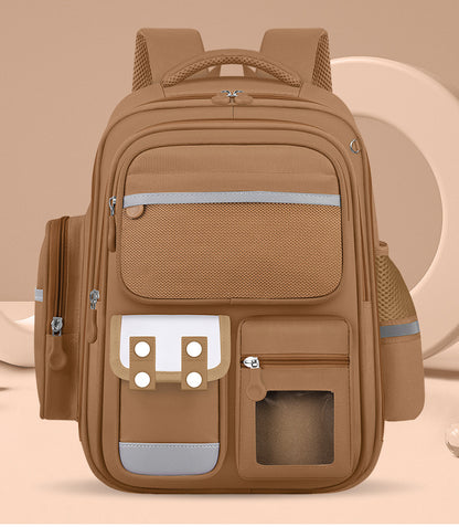 Large Capacity Student Backpack - Waterproof with Dual Smooth Zippers