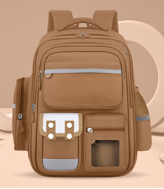Large Capacity Student Backpack - Waterproof with Dual Smooth Zippers