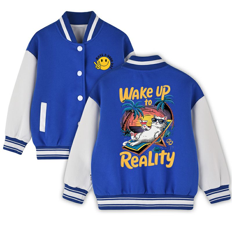 Kids Varsity Jacket Girls Boys Baseball Jacket Bomber Coat School Jackets with Pocket