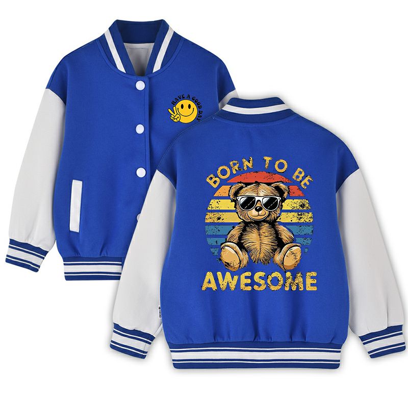 NEW Kids Varsity Jacket Girls Boys Baseball Jacket Bomber Coat School Jackets with Pocket