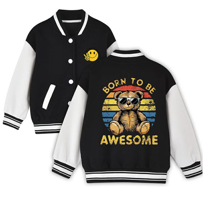 NEW Kids Varsity Jacket Girls Boys Baseball Jacket Bomber Coat School Jackets with Pocket