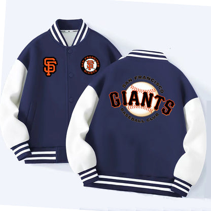 NEW San Francisco Giants Kids Varsity Jacket Girls Boys Baseball Jacket Bomber Coat School Jackets with Pocket