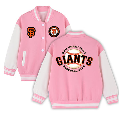 NEW San Francisco Giants Kids Varsity Jacket Girls Boys Baseball Jacket Bomber Coat School Jackets with Pocket