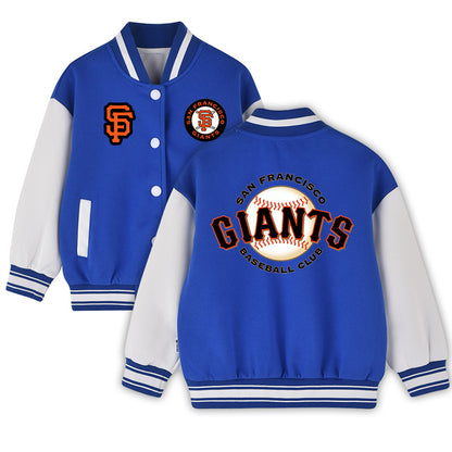 NEW San Francisco Giants Kids Varsity Jacket Girls Boys Baseball Jacket Bomber Coat School Jackets with Pocket