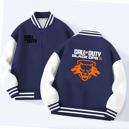Call of Duty Black Ops Varsity Jacket - Gaming Baseball Bomber Coat with Wolf Logo
