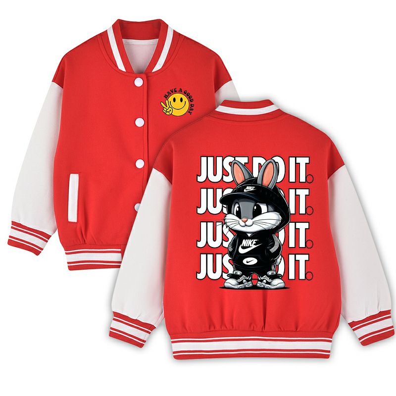 Youth Varsity Jacket Boys Girls - Retro Baseball Bomber Coat School Uniform Style