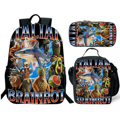 brainrot Backpack and Lunch box school bag Waterproof Bookbag Laptop bag Travel bag Kids Gifts Idea